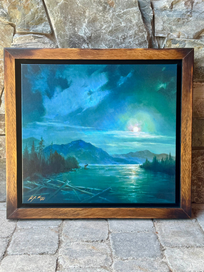 Lonely Blues, Framed Print on Canvas by Colt Idol 18” x 20”
