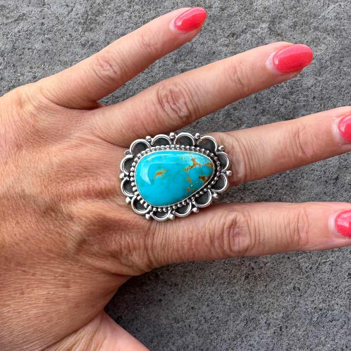 Kingman Turquoise Ring, Size 8