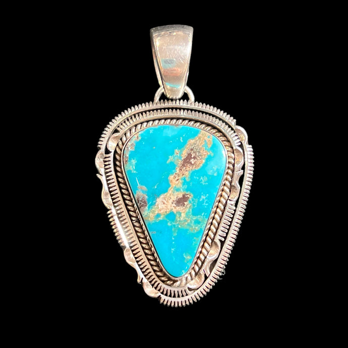 Apache Blue Turquoise Pendant by Artie Yellowhorse