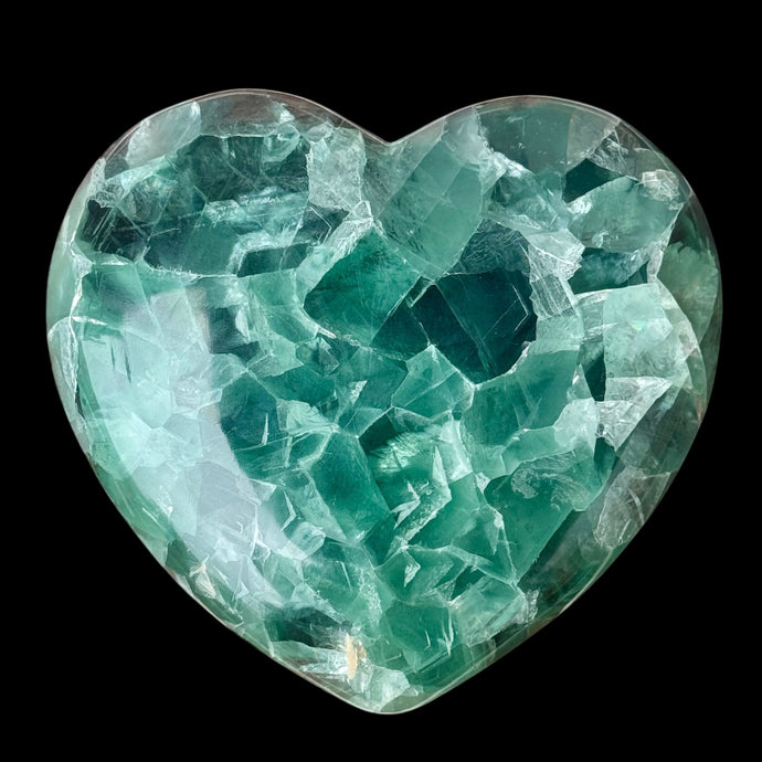 Carved Heart Made of Fluorite (AAA)