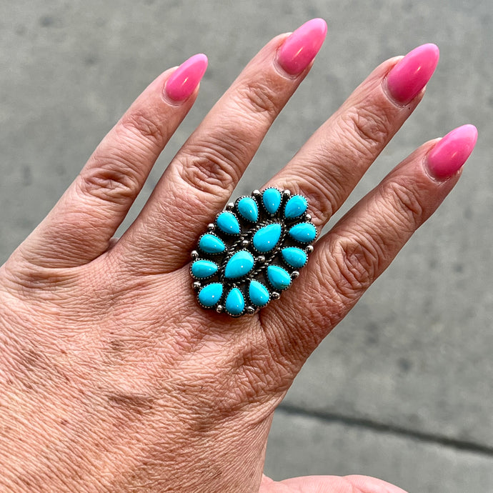 Kingman Turquoise Ring, Size 8.5