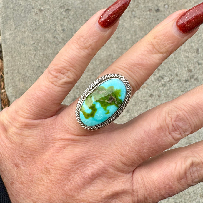 Sonoran Gold Turquoise Ring by Artie Yellowhorse, Size 7