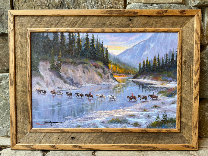 Crossing Big River, Framed Print on Canvas by Allen Jimmerson 12” x 18”