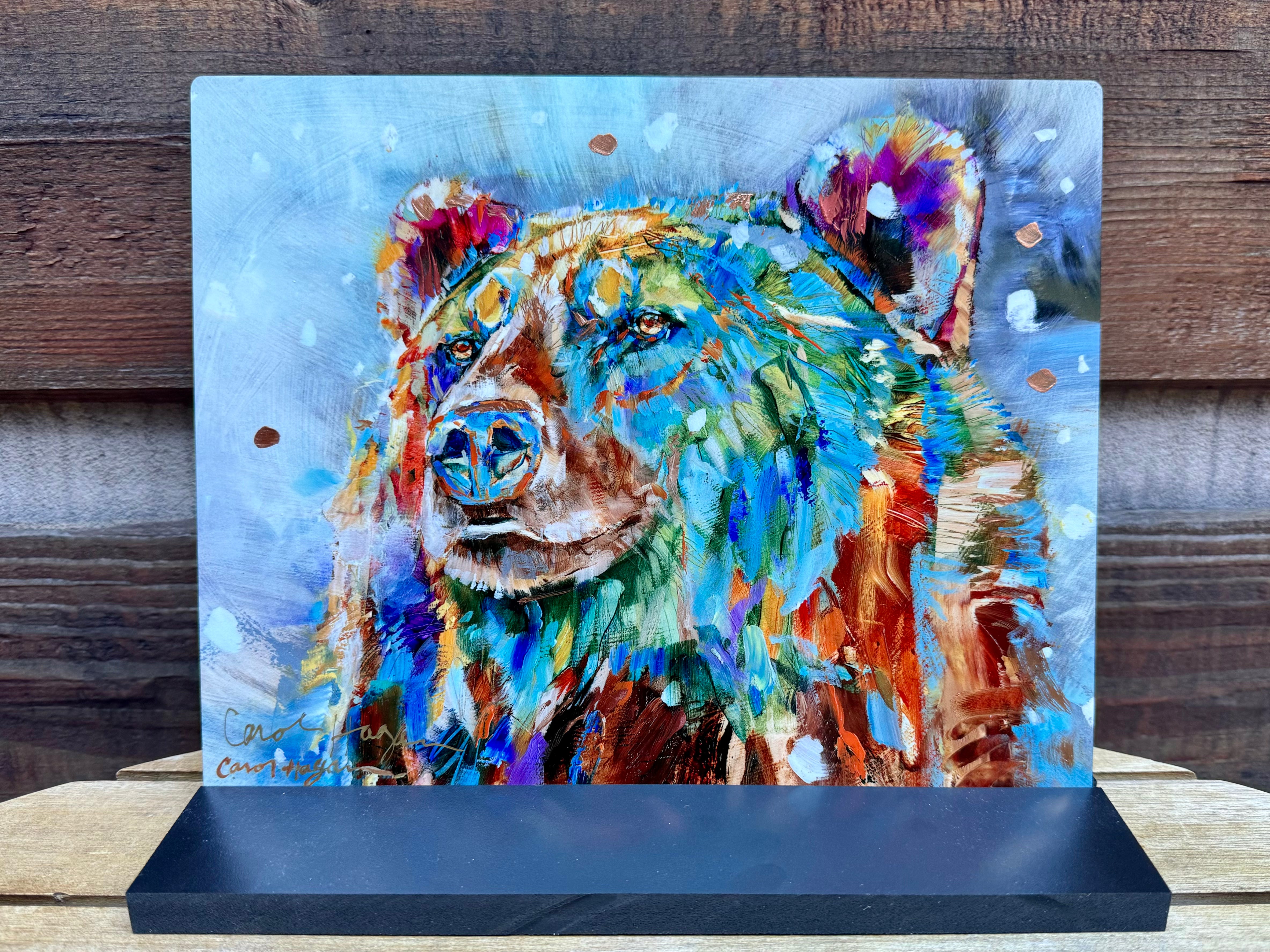 Bear Breath and Snowflakes - Metal Print by Carol Hagan 8”x 10”