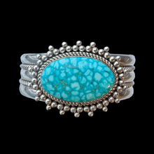 Load image into Gallery viewer, Kingman Waterweb Turquoise Bracelet by Artie Yellowhorse, Size 6.75”
