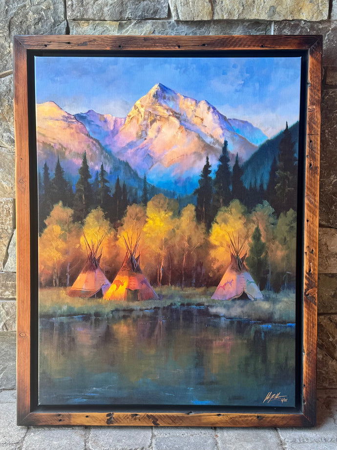 October, Framed Print on Canvas by Colt Idol 32” x 24”