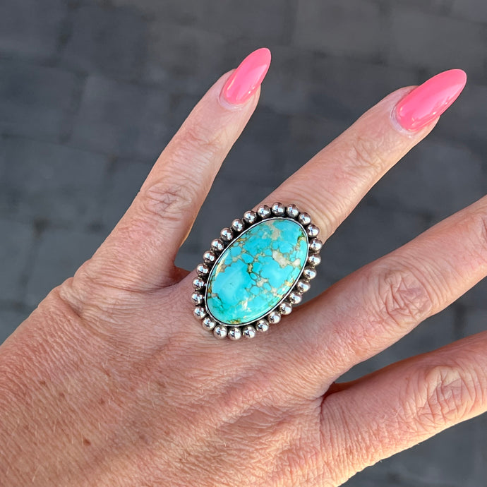 Royston Turquoise Ring by Artie Yellowhorse, Size 6