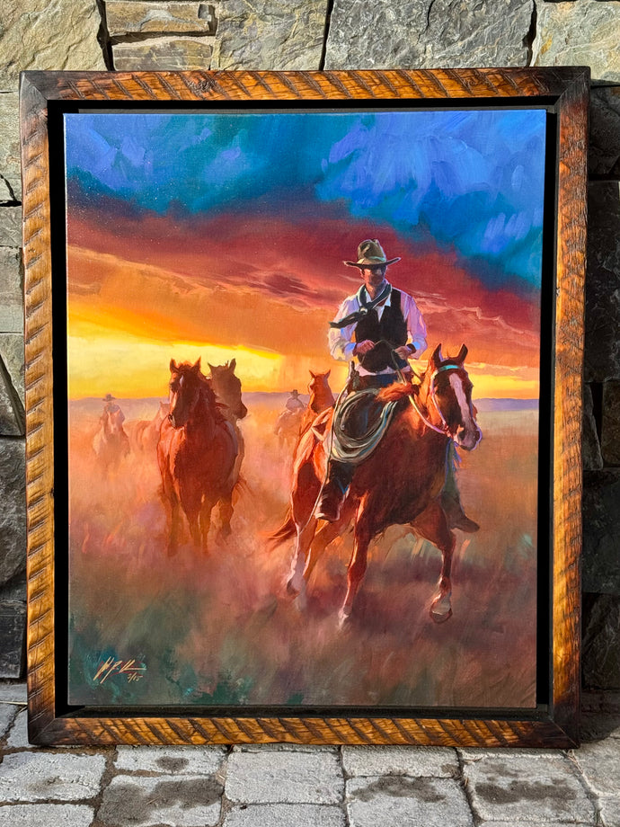 Round Up, Framed Print on Canvas by Colt Idol 30” x 24”