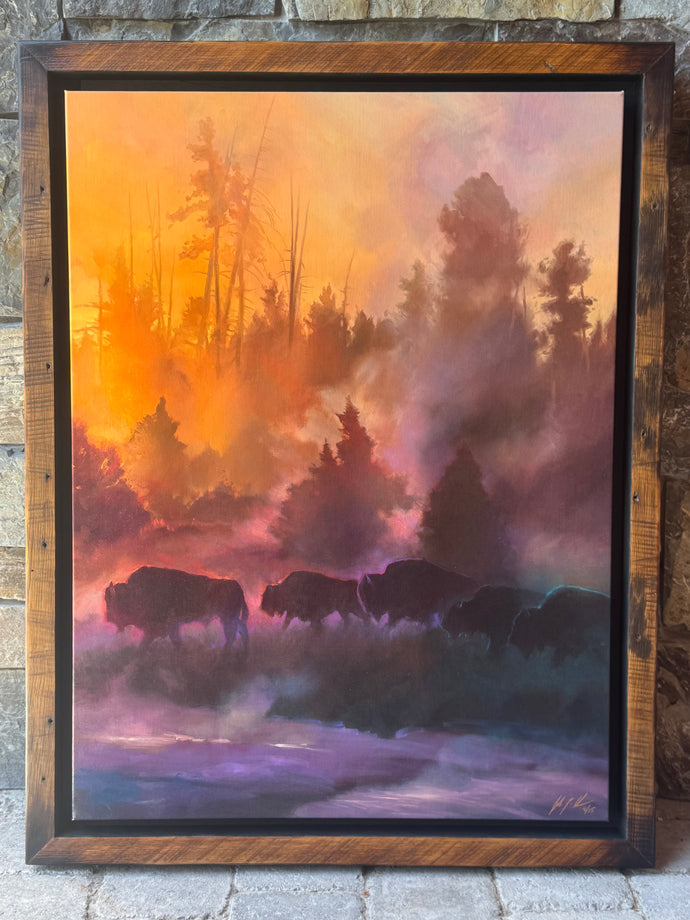 Steam Engine, Framed Print on Canvas by Colt Idol 32” x 24”