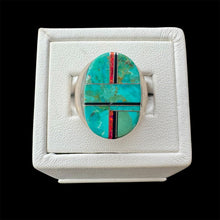 Load image into Gallery viewer, Inlay Turquoise Ring, Size 10.5
