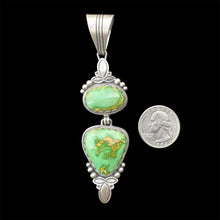 Load image into Gallery viewer, Royston Turquoise Two Stone Drop Pendant
