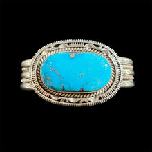 Load image into Gallery viewer, Apache Blue Turquoise Cuff by Artie Yellowhorse
