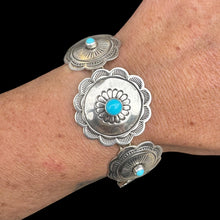 Load image into Gallery viewer, Concho Station Bracelet with Kingman Turquoise
