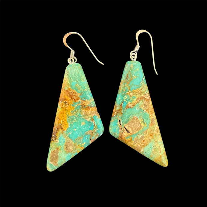 Campitos Turquoise Solid Slab Earrings