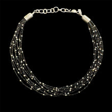 Load image into Gallery viewer, 10 Strand Black Spinel and Sterling Silver Necklace by Artie Yellowhorse
