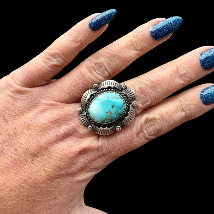 Carico Lake Turquoise Ring, Size 8