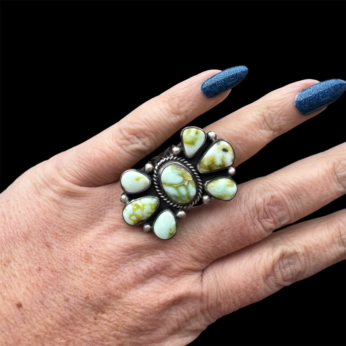 Palomino Variscite Cluster Ring, Size 7