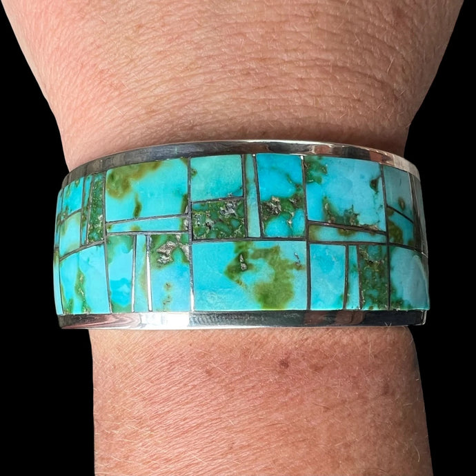 Sonoran Gold Fancy Inlay Cuff by David Rosales