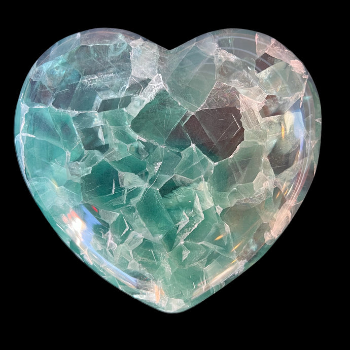 Carved Heart Made of Fluorite (AAA)