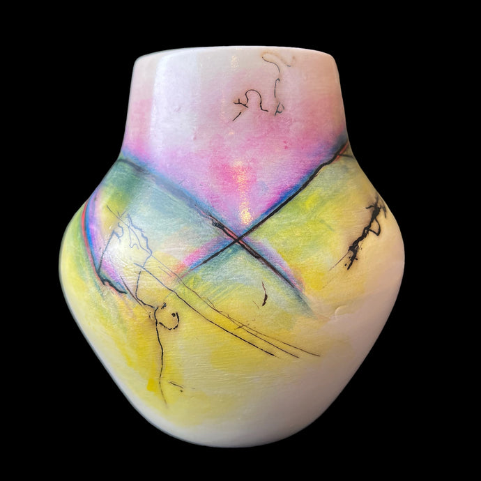Multi Color Horse Hair Pottery