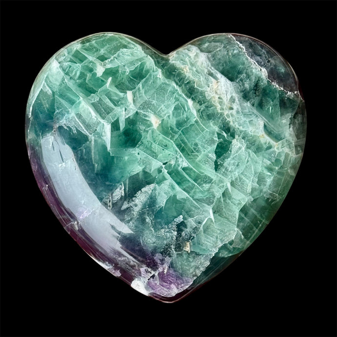Carved Heart Made of Fluorite