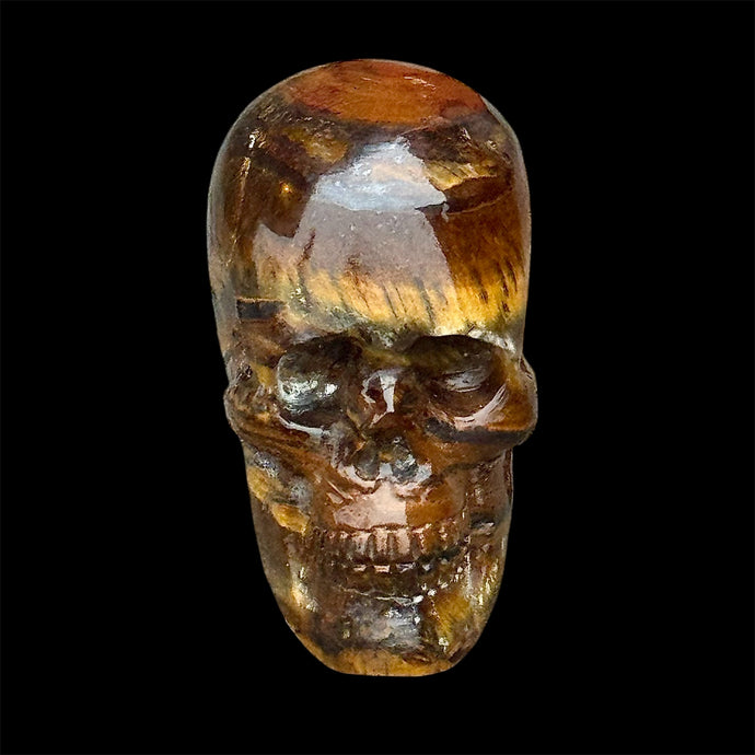 X-Small Hand Carved Skull Made of Tiger Eye