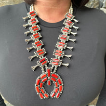 Load image into Gallery viewer, Natural Coral Squash Blossom Necklace
