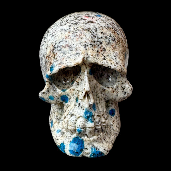 Medium Hand Carved Skull Made of K2 Granite