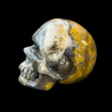 Load image into Gallery viewer, Small Hand Carved Skull Made of Bumblebee Jasper
