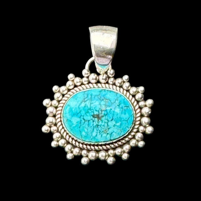 Kingman Turquoise Pendant by Artie Yellowhorse