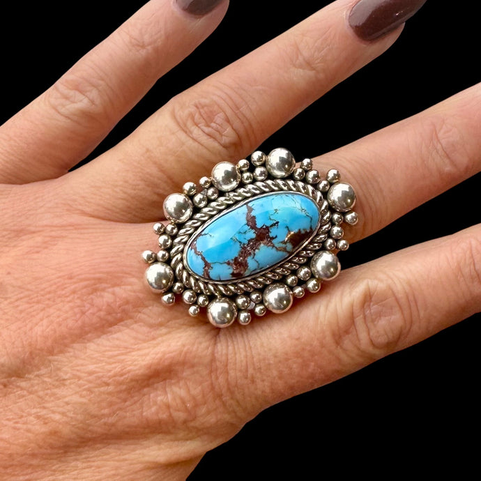 Golden Hills Turquoise Ring by Artie Yellowhorse, Size 8