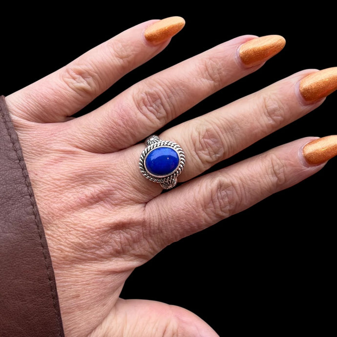 Blue Lapis Ring by Artie Yellowhorse, Size 8
