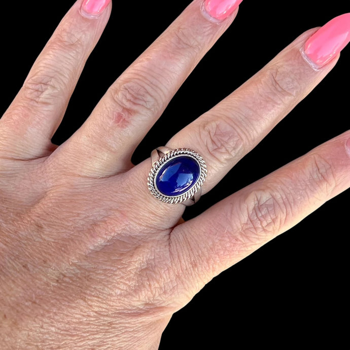 Blue Lapis Ring by Artie Yellowhorse, Size 7.25