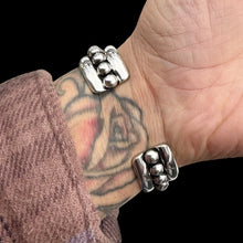 Load image into Gallery viewer, Sterling Silver Single Row Beaded Cuff by Artie Yellowhorse, Size 6”

