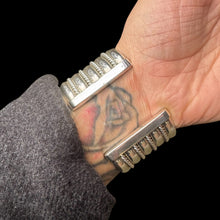 Load image into Gallery viewer, Sterling Silver Wide Ribbon and Rope Cuff by Artie Yellowhorse, Size 6.5”
