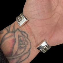 Load image into Gallery viewer, Sterling Silver Ribbon and Rope Cuff by Artie Yellowhorse, Size 6.75”
