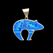 Load image into Gallery viewer, Inlay Zuni Bear Pendant by David Rosales
