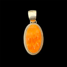 Load image into Gallery viewer, Orange Spiny Oyster Shell Pendant by Artie Yellowhorse
