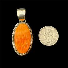 Load image into Gallery viewer, Orange Spiny Oyster Shell Pendant by Artie Yellowhorse
