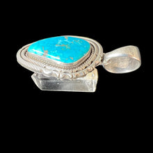 Load image into Gallery viewer, Morenci Turquoise Pendant by Artie Yellowhorse
