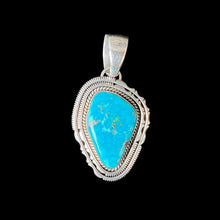 Load image into Gallery viewer, Morenci Turquoise Pendant by Artie Yellowhorse
