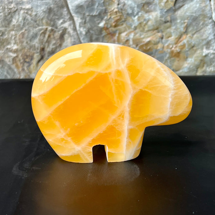 Zuni Style Bear Made from Honey Calcite
