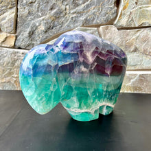 Load image into Gallery viewer, XL Zuni Style Bison Carved from Fluorite
