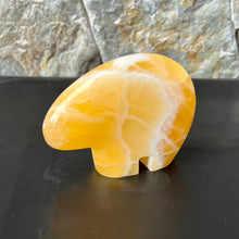 Load image into Gallery viewer, Zuni Style Bear Made from Honey Calcite
