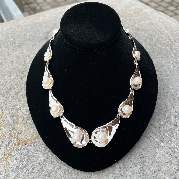 10 Pearl Sterling Silver Necklace