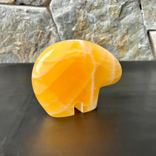 Load image into Gallery viewer, Zuni Style Bear Made from Honey Calcite
