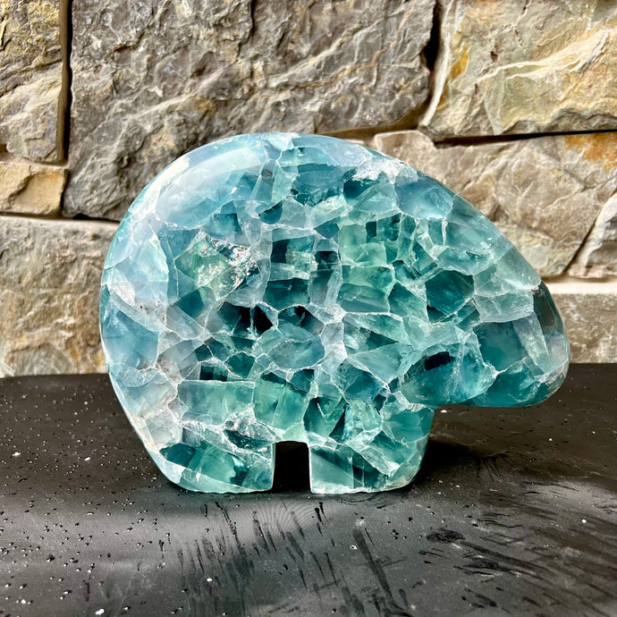 XL Zuni Style Bear Carved from Fluorite